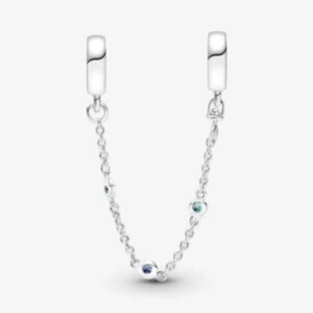 Pandora Triple Blue Stone Safety Chain